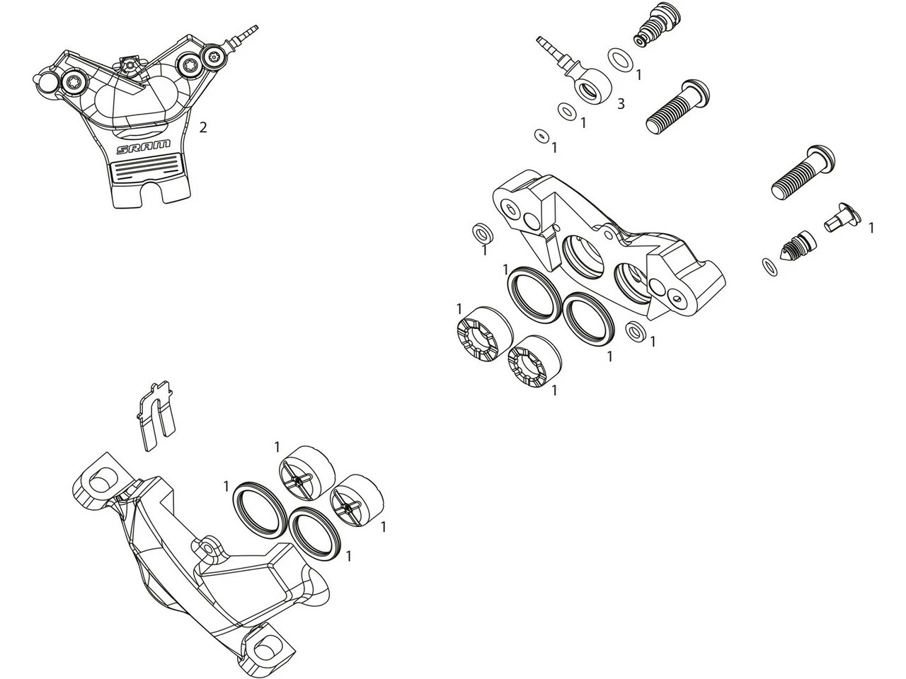 SRAM Piezas De Repuesto Para Pinzas De Frenos Code R (B1) (2018) 1 SRAM Piezas De Repuesto Para Pinzas De Frenos Code R (B1) (2018)