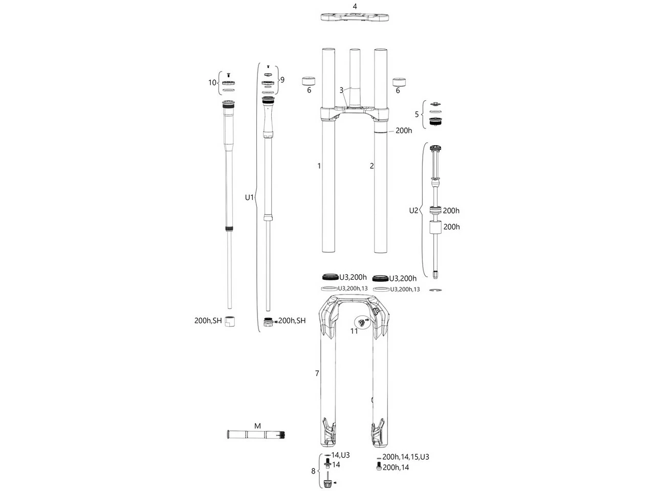 ROCKSHOX Piezas De Repuesto BoXXer Select/Ultimate (C2 / 2020-2021) 1 ROCKSHOX Piezas De Repuesto BoXXer Select/Ultimate (C2 / 2020-2021)