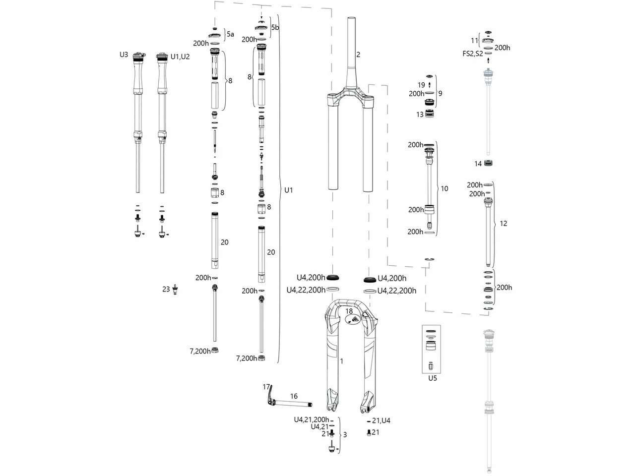 ROCKSHOX Piezas De Repuesto Lyrik RCT3 A1-C1/RC B1-C2/RC2 C1 (2016-2019) 1 ROCKSHOX Piezas De Repuesto Lyrik RCT3 A1-C1/RC B1-C2/RC2 C1 (2016-2019)