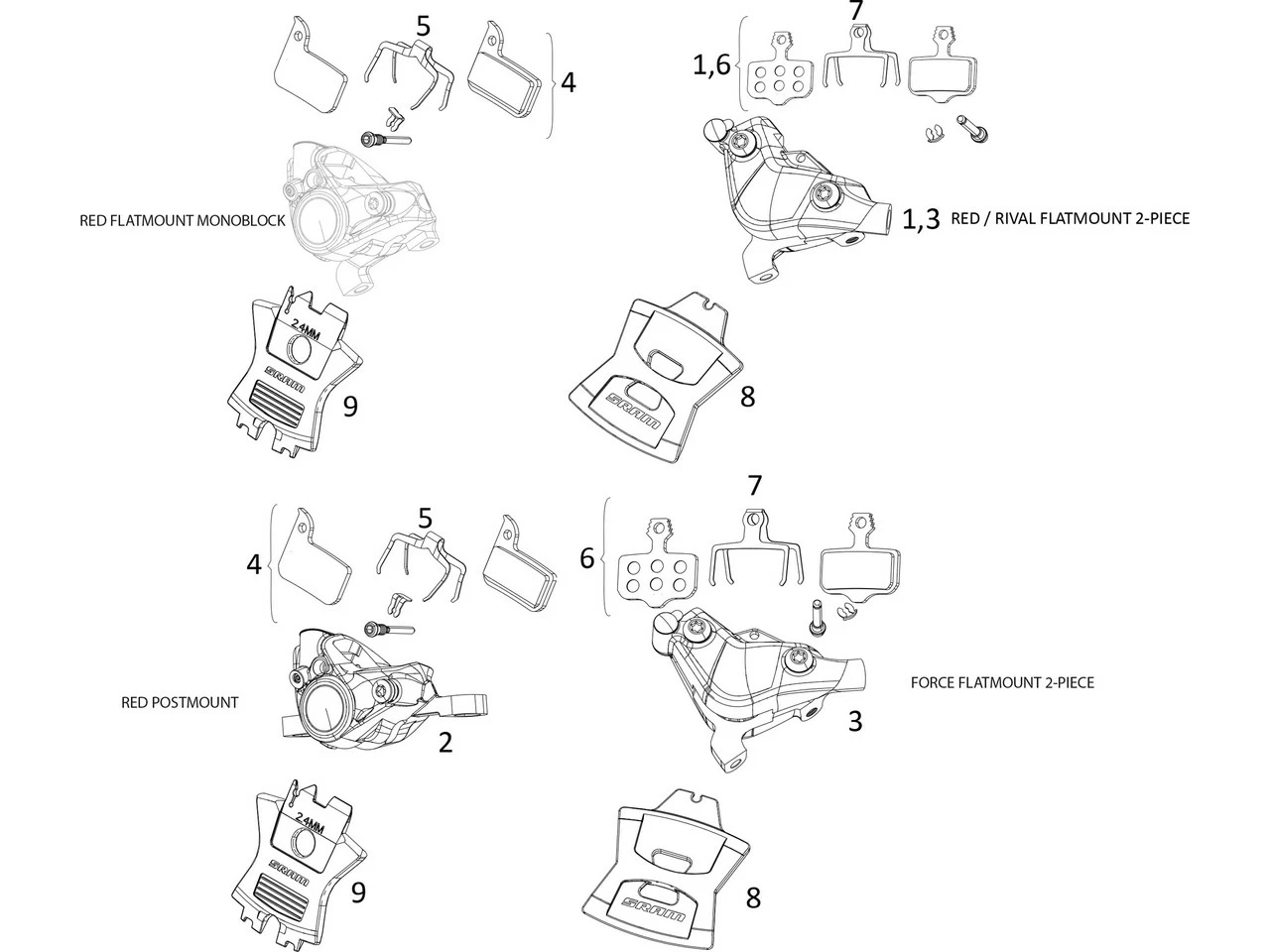 SRAM Piezas De Repuesto Para Pinzas De Frenos Red / Force / Rival ETap AXS 1 SRAM Piezas De Repuesto Para Pinzas De Frenos Red / Force / Rival ETap AXS